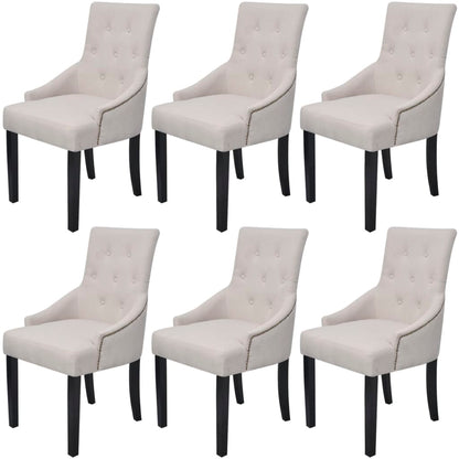 Dining Chairs 2 Pcs Cream Grey Fabric