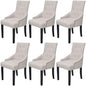 Dining Chairs 2 Pcs Cream Grey Fabric