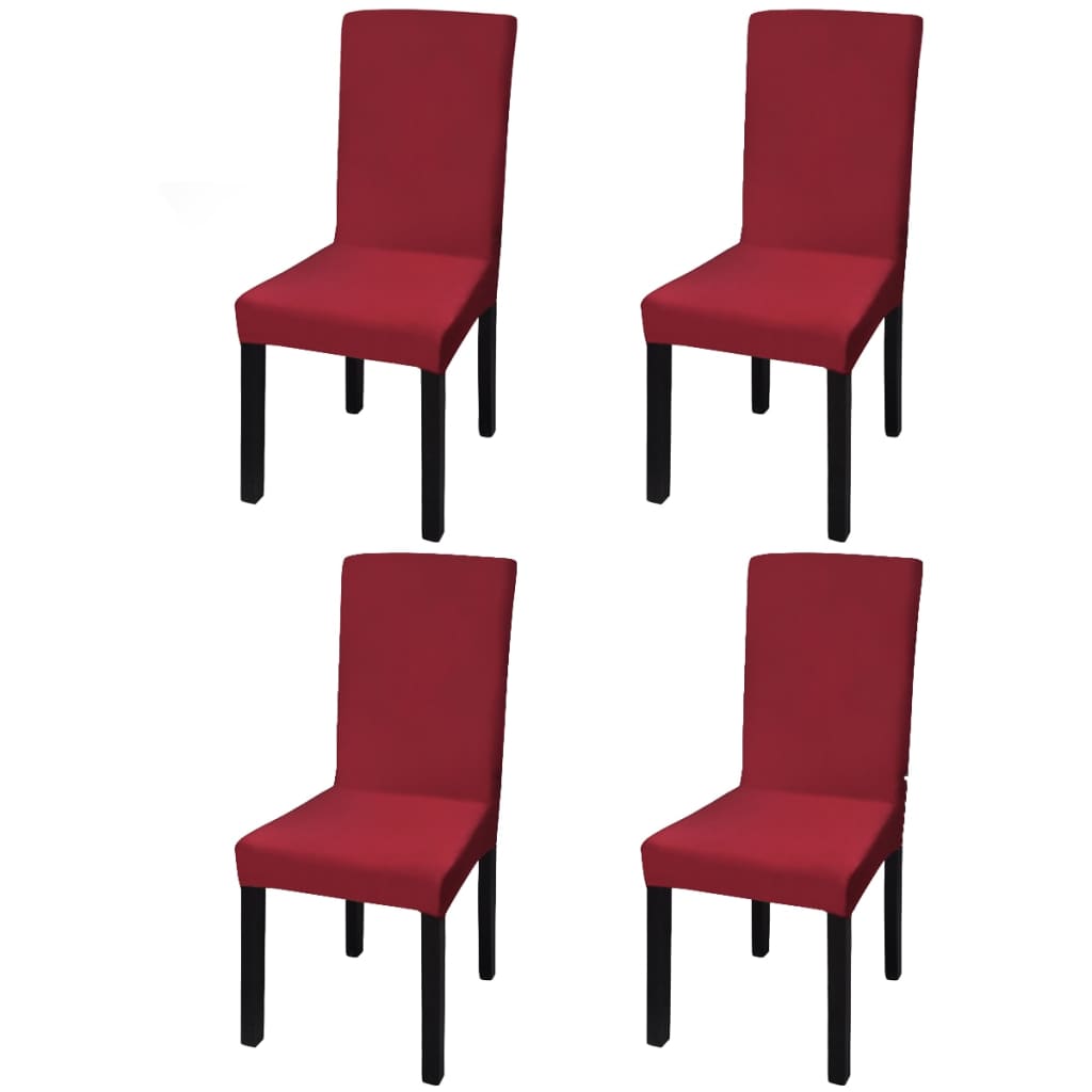 6 Pcs Straight Stretchable Chair Cover