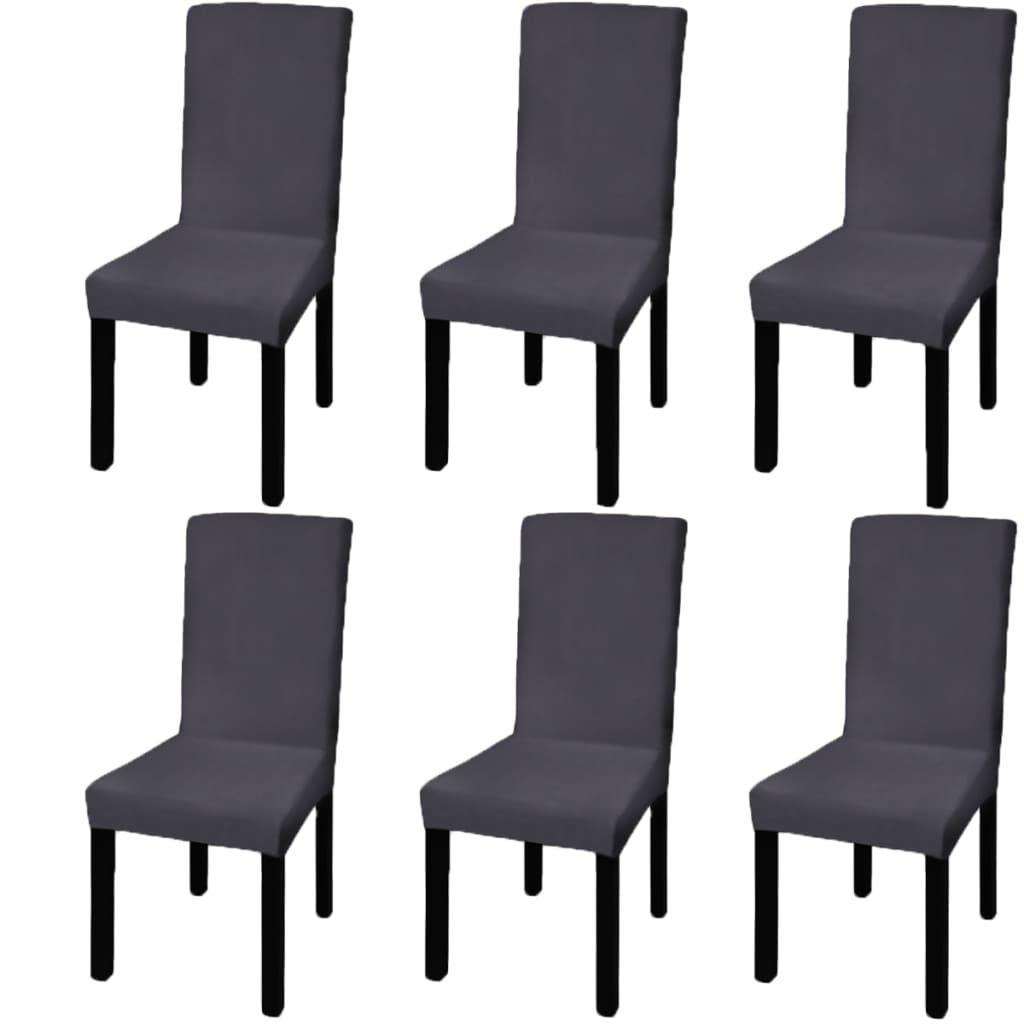 6 Pcs Straight Stretchable Chair Cover