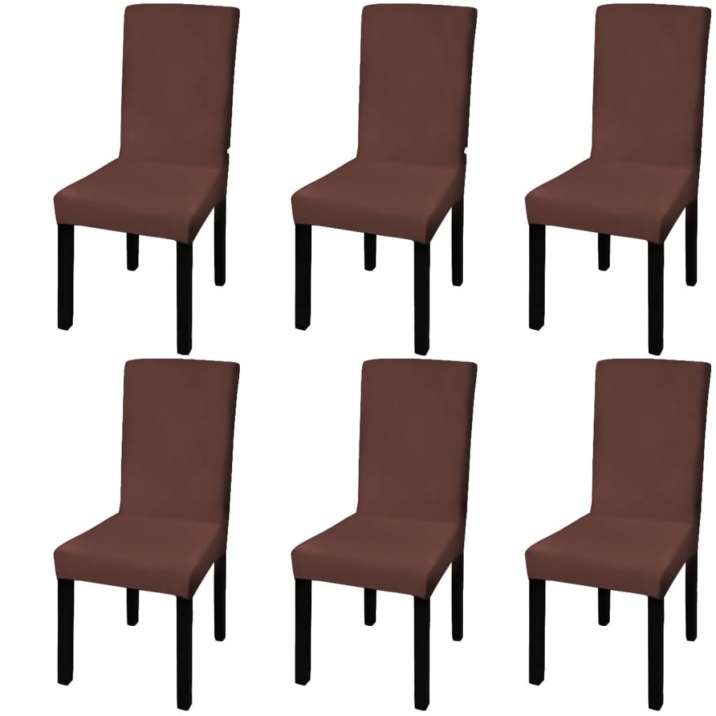 6 Pcs Straight Stretchable Chair Cover