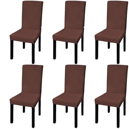 6 Pcs Straight Stretchable Chair Cover