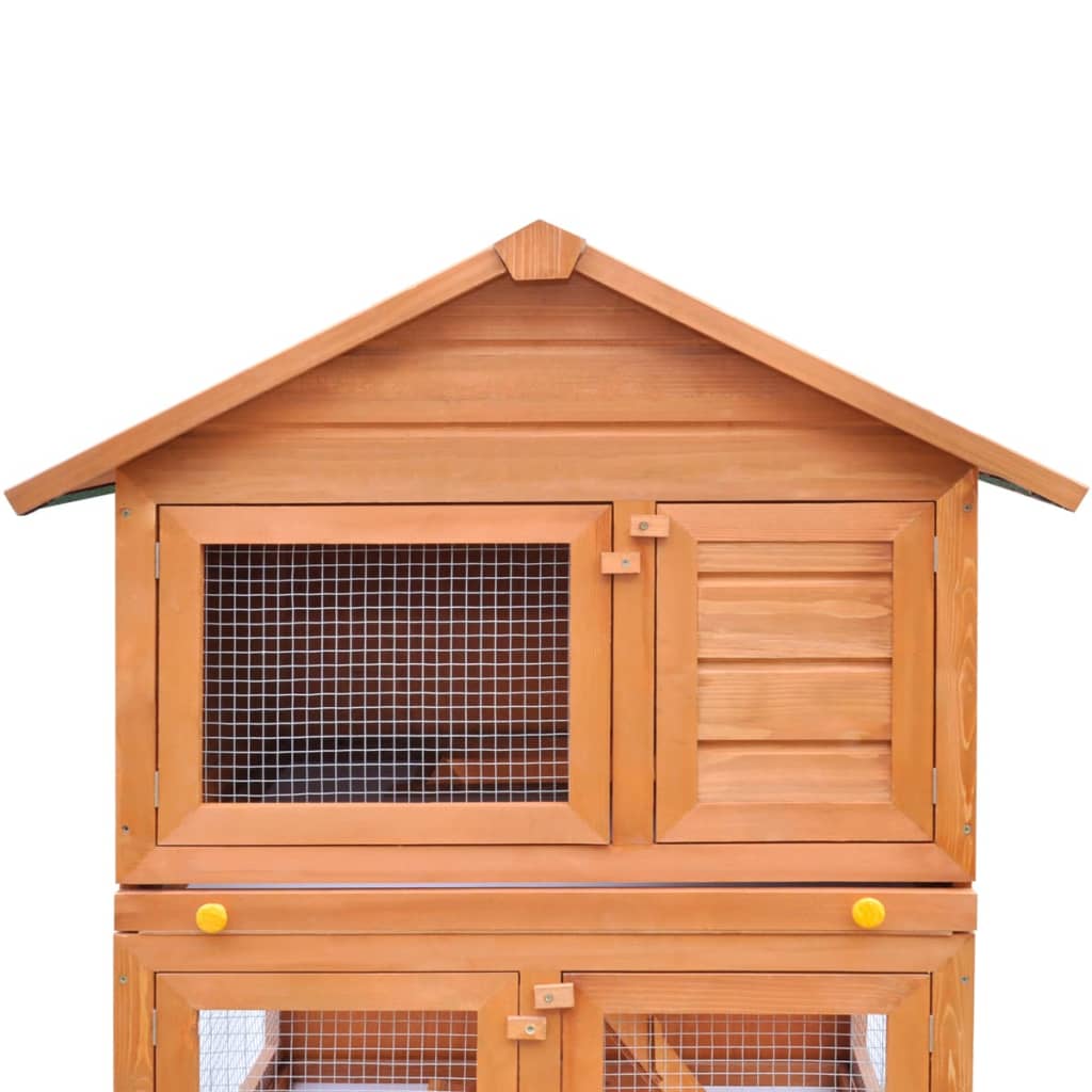 Outdoor Rabbit Hutch Wooden Cage 3 Layers