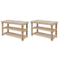 2-In-1 Shoe Rack With Bench Top Solid Fir Wood