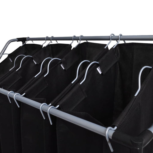 Laundry Sorters With Bags 2 Pcs Black And Grey