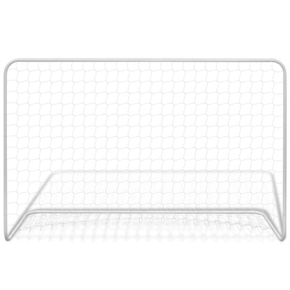 Football Goals 2 Pcs With Nets 182X61X122 Cm Steel White