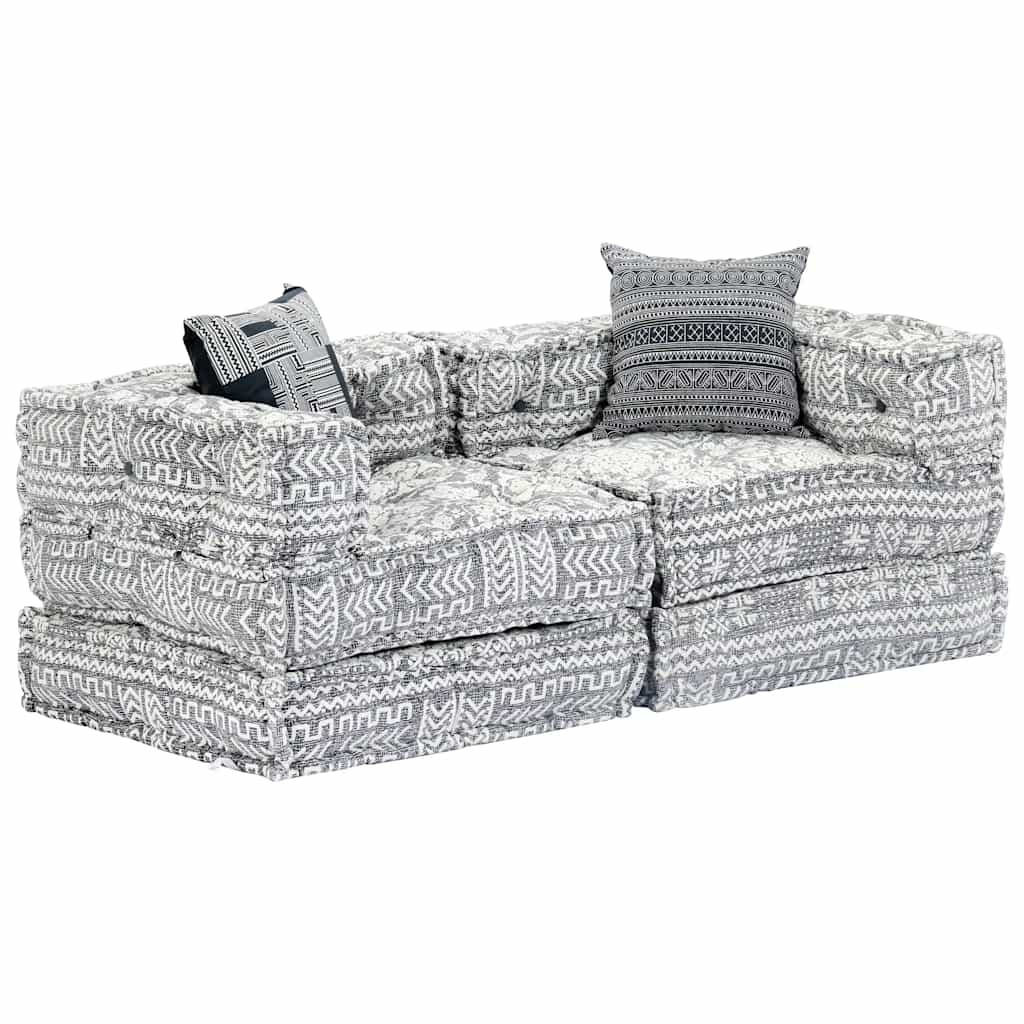 3-Seater Modular Pouffe Fabric