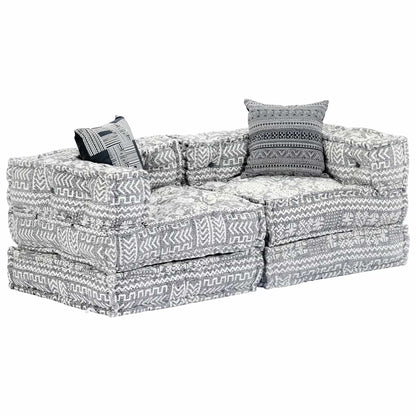 3-Seater Modular Pouffe Fabric