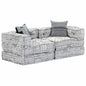 3-Seater Modular Pouffe Fabric