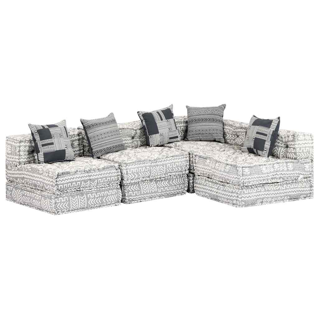3-Seater Modular Pouffe Fabric