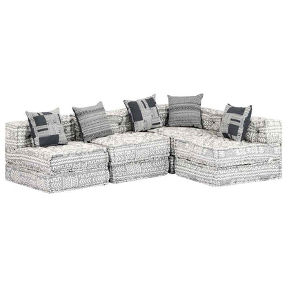 3-Seater Modular Pouffe Fabric