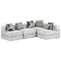 3-Seater Modular Pouffe Fabric