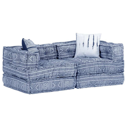 3-Seater Modular Pouffe Fabric