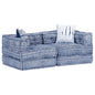 3-Seater Modular Pouffe Fabric