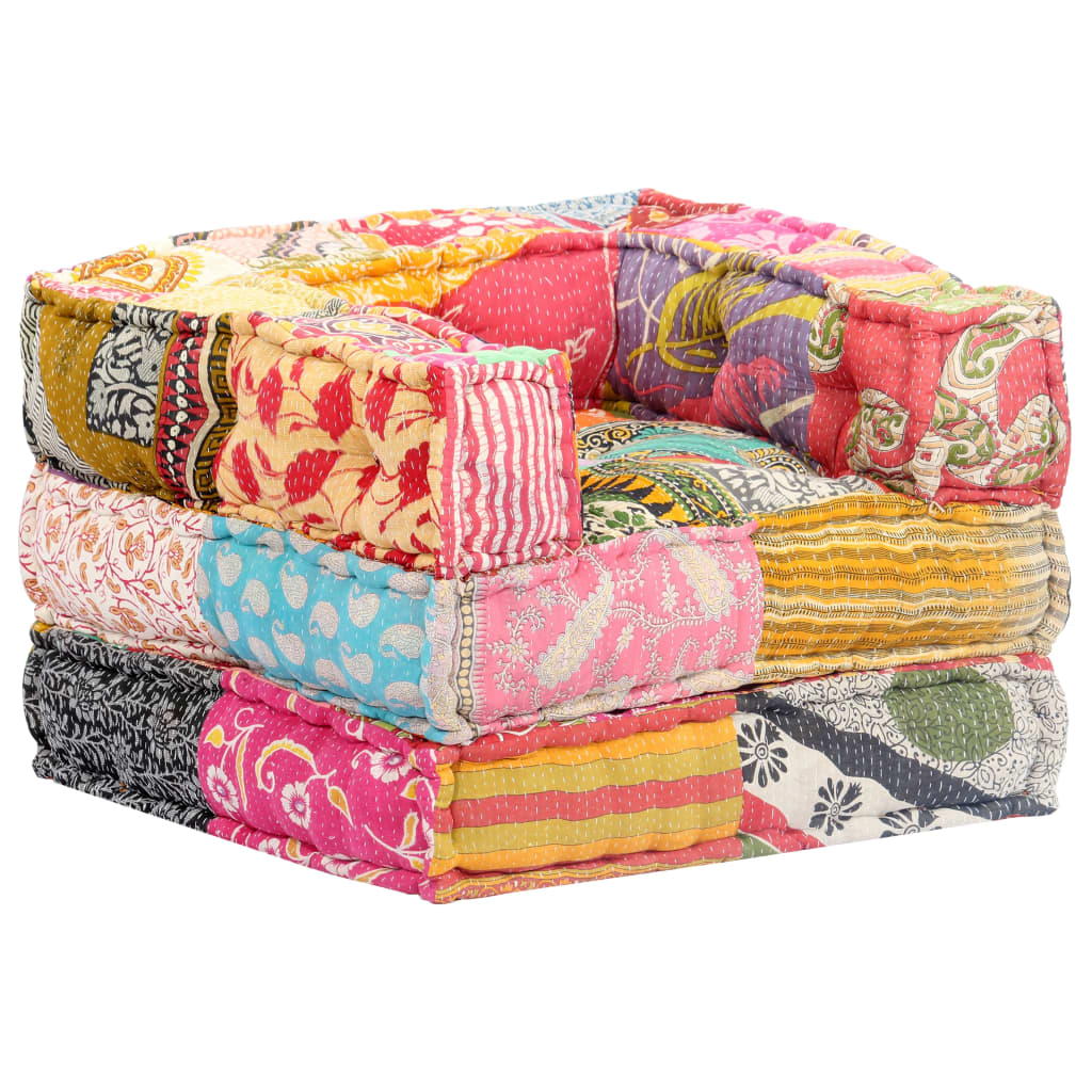 3-Seater Modular Pouffe Fabric