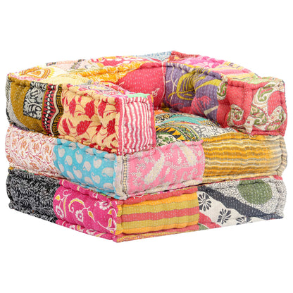 3-Seater Modular Pouffe Fabric