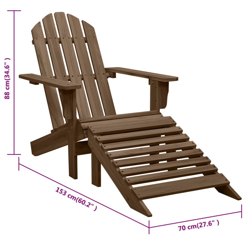 Garden Chair With Ottoman Wood