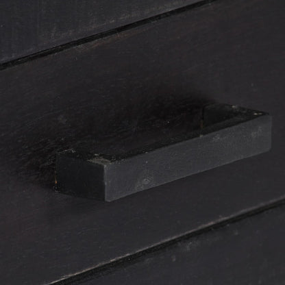 Tv Cabinet Black Solid Mango Wood