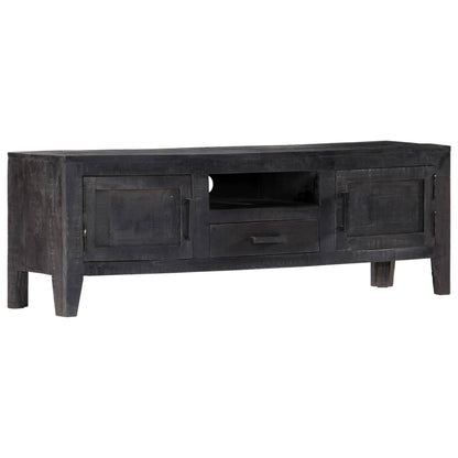 Tv Cabinet Black Solid Mango Wood