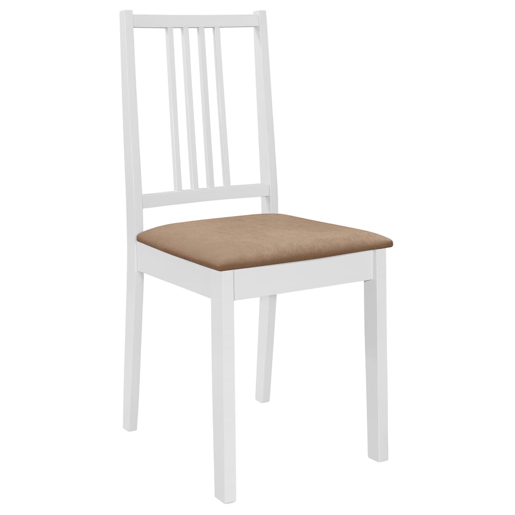 Dining Chairs With Cushions 2 Pcs White Solid Wood