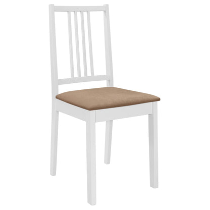 Dining Chairs With Cushions 2 Pcs White Solid Wood