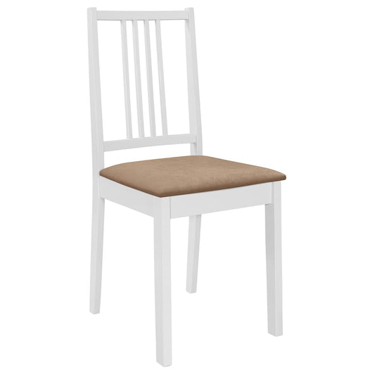 Dining Chairs With Cushions 2 Pcs White Solid Wood