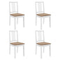 Dining Chairs With Cushions 4 Pcs White Solid Wood