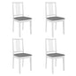 Dining Chairs With Cushions 4 Pcs White Solid Wood