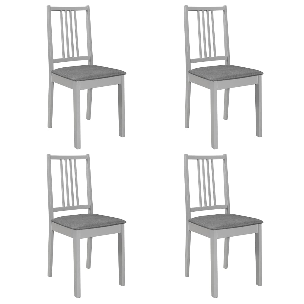 Dining Chairs With Cushions 4 Pcs White Solid Wood