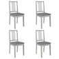 Dining Chairs With Cushions 4 Pcs White Solid Wood