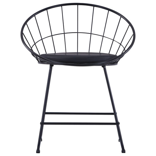 Dining Chairs With Faux Leather Seats 2 Pcs Steel