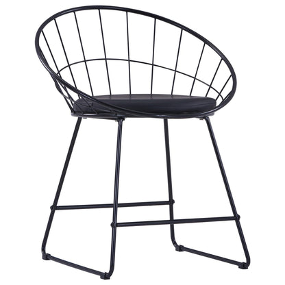 Dining Chairs With Faux Leather Seats 2 Pcs Steel
