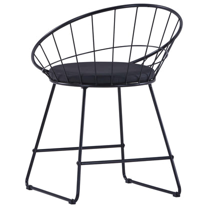 Dining Chairs With Faux Leather Seats 2 Pcs Steel