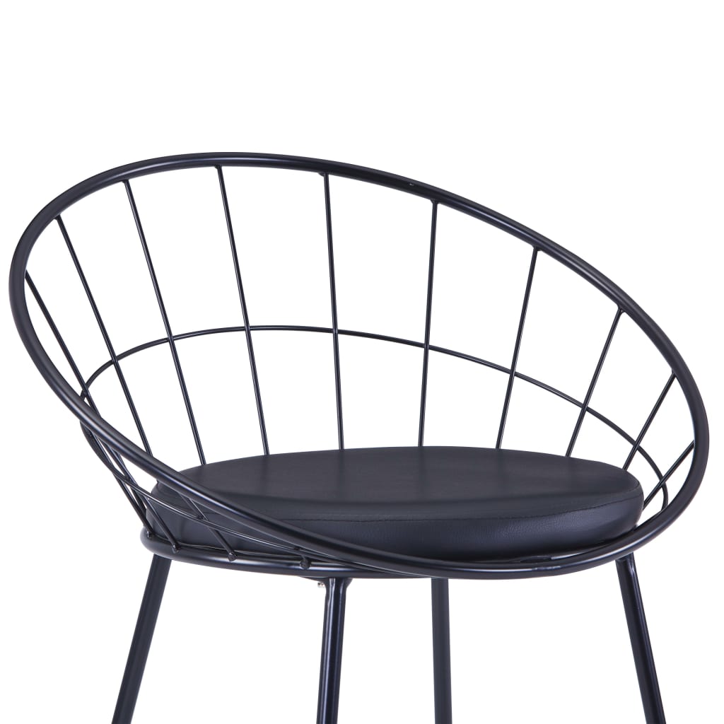 Dining Chairs With Faux Leather Seats 2 Pcs Steel