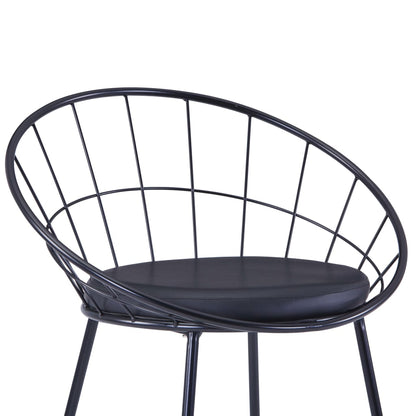 Dining Chairs With Faux Leather Seats 2 Pcs Steel