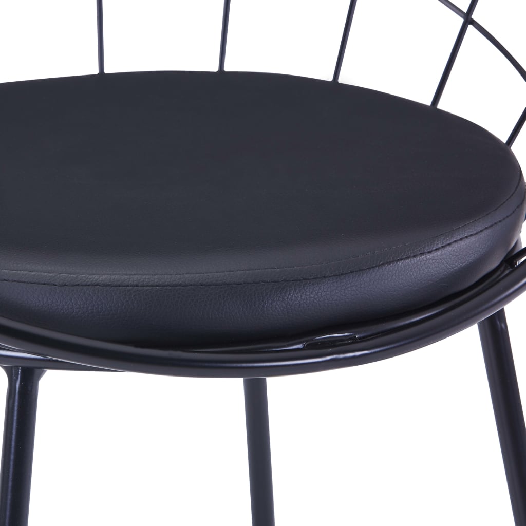 Dining Chairs With Faux Leather Seats 2 Pcs Steel