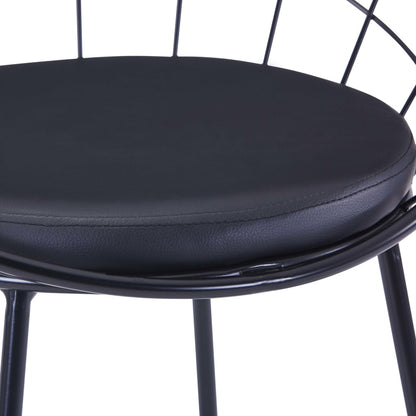 Dining Chairs With Faux Leather Seats 2 Pcs Steel