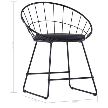 Dining Chairs With Faux Leather Seats 2 Pcs Steel