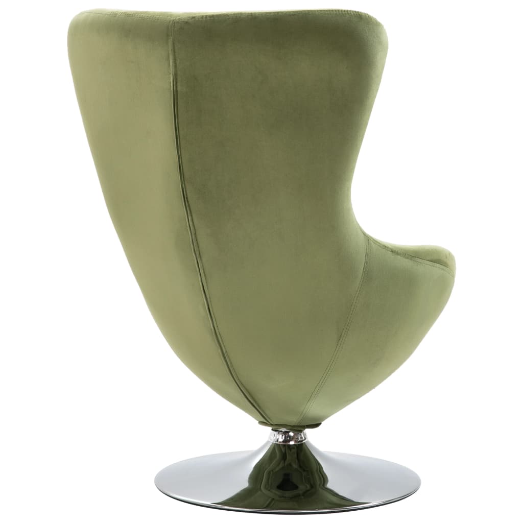 Swivel Egg Chair With Cushion Light Green Velvet