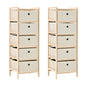 Storage Rack With 3 Fabric Baskets Cedar Wood Beige