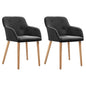 Dining Chairs 2 Pcs Fabric And Solid Oak Wood