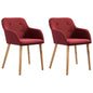 Dining Chairs 2 Pcs Fabric And Solid Oak Wood