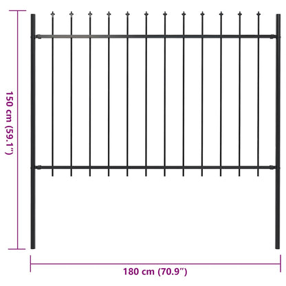 Garden Fence With Spear Top Steel 181X