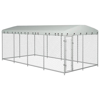Outdoor Dog Kennel With Roof 7.6X3.8X2.3 M