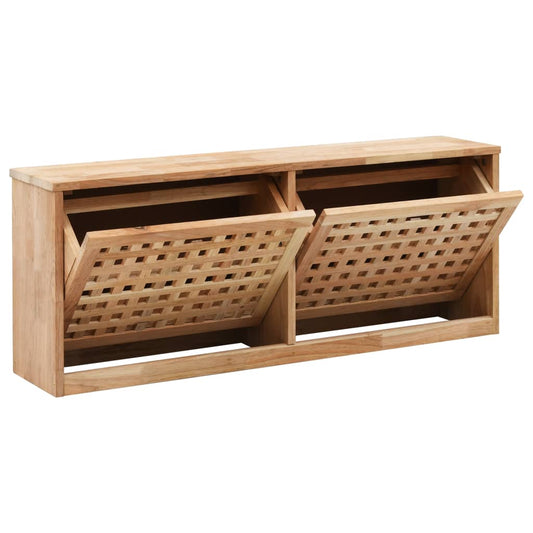 Shoe Storage Bench 94X20X Solid Walnut Wood