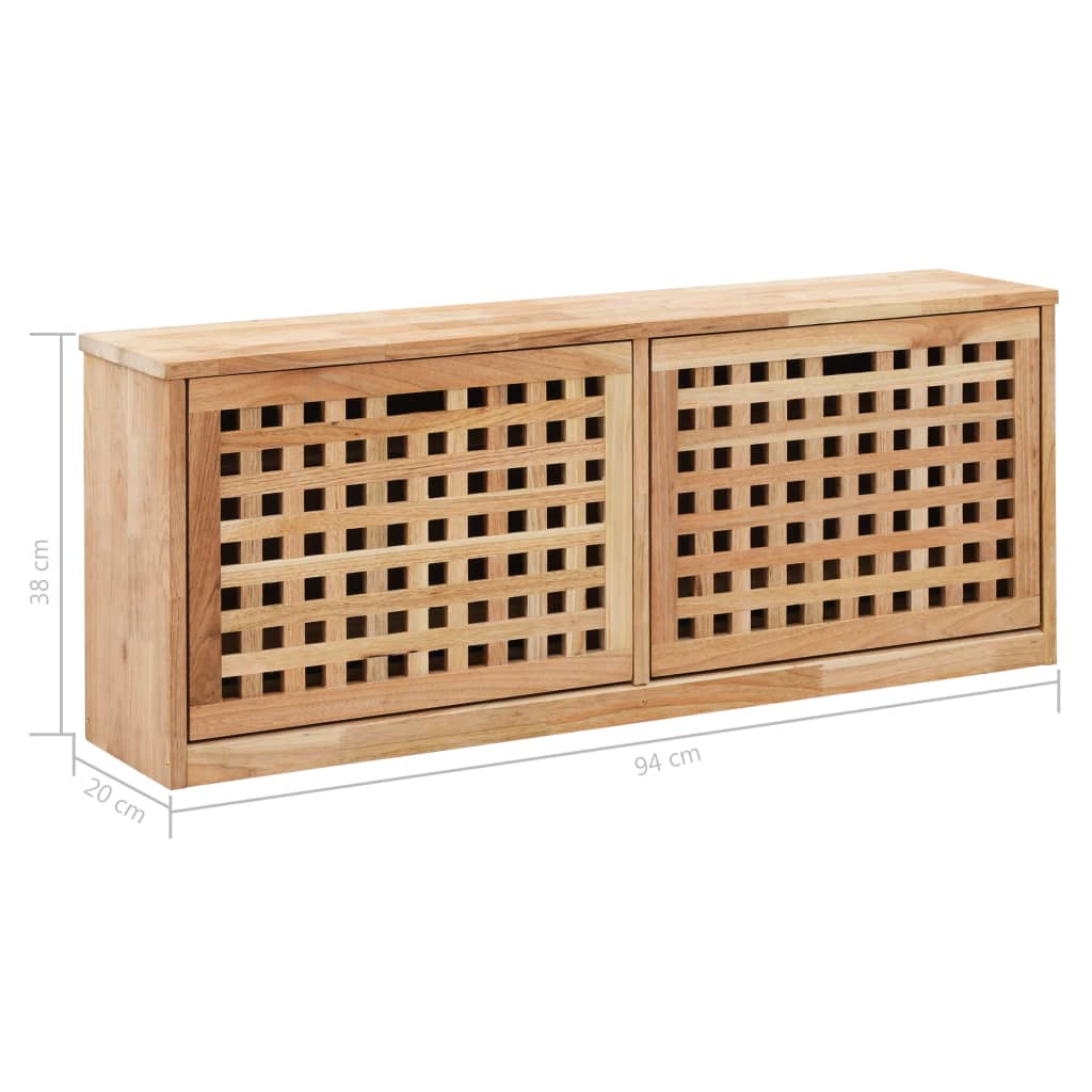 Shoe Storage Bench 94X20X Solid Walnut Wood
