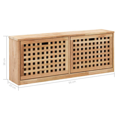 Shoe Storage Bench 94X20X Solid Walnut Wood