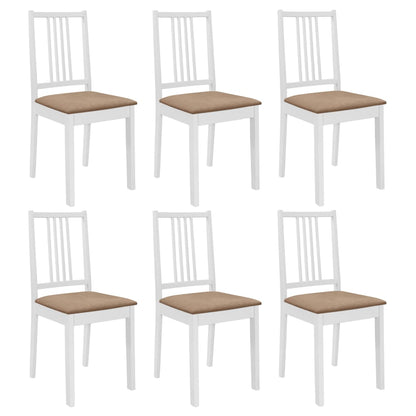 Dining Chairs With Cushions 4 Pcs White Solid Wood