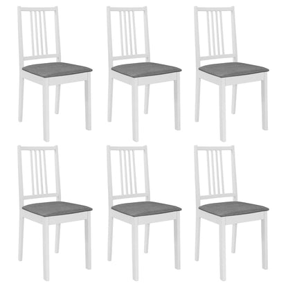 Dining Chairs With Cushions 4 Pcs White Solid Wood