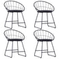 Dining Chairs With Faux Leather Seats 2 Pcs Steel